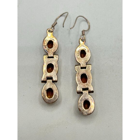 Sterling Silver Dangles Earrings Pierced Dangles Color Changing Glass Stones - Picture 8 of 8